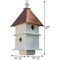 White and Copper Two-Story Birdhouse for Songbirds PVC Outdoor Garden Patio Deck Nesting Box